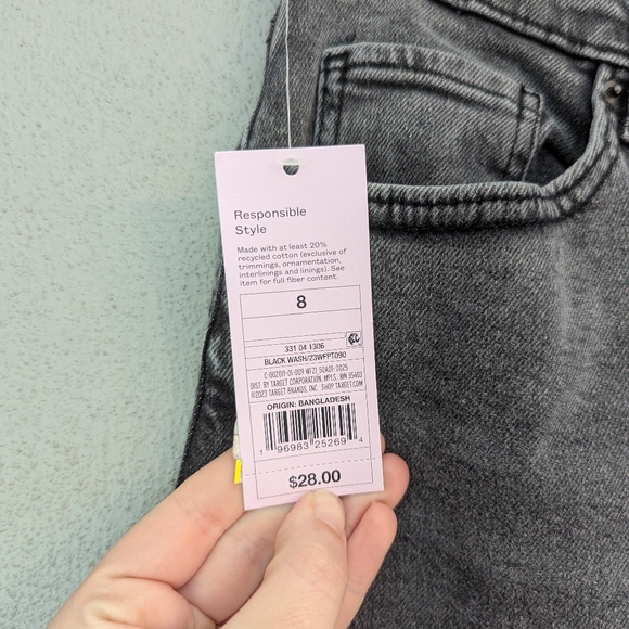 Wild Fable '90s Relaxed Straight Black Stonewash Size 8 /29 Inseam - Picture 4 of 7